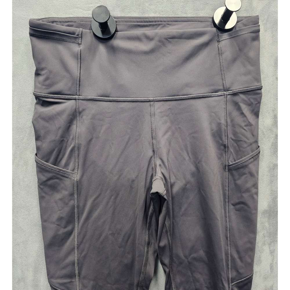 Lululemon Speed Up Crop High Rise Gray Leggings Side Pockets Size 6 LW6AS5S - Picture 11 of 12
